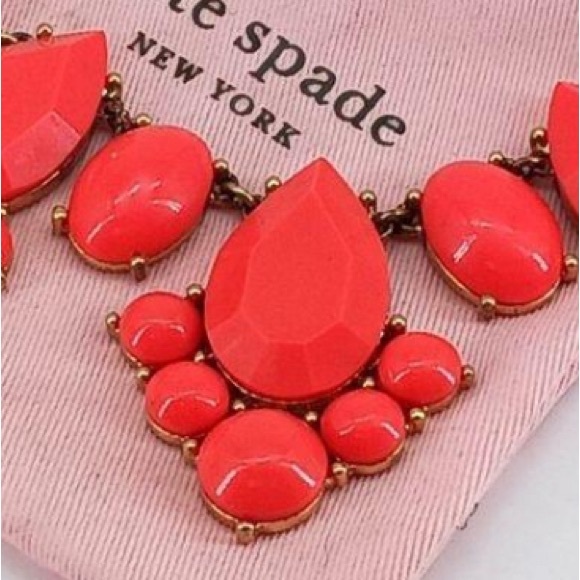 Kate Spade Day Tripper Statement Bib Necklace Coral 2057 - Picture 4 of 7